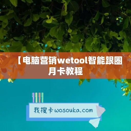 【电脑营销wetool智能跟圈月卡教程