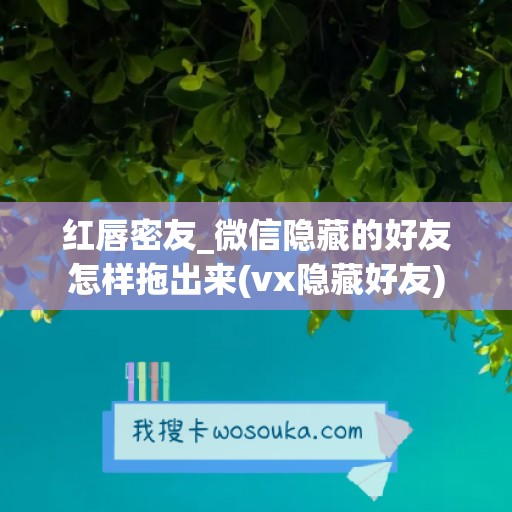 红唇密友_微信隐藏的好友怎样拖出来(vx隐藏好友)